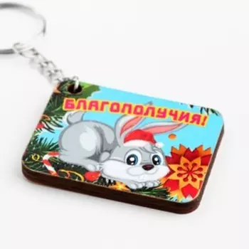 Брелок прямоугольный "Благополучия!" Символ года
