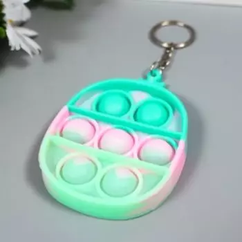 Брелок резина антистресс (бесконечная пупырка) "Ананас разноцветный" МИКС 8х5,5х1,3 см