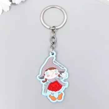 Брелок резина "Малышка Леся с птичкой" 5,5х3,4 см