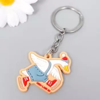 Брелок резина "Новогодний гусь" 5х4 см