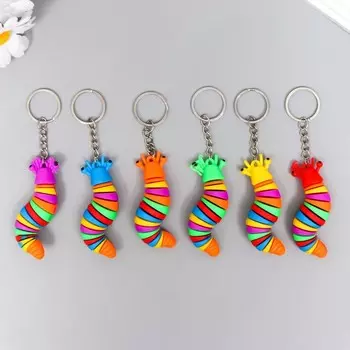 Брелок резина "Радужная гусеница" МИКС 2х2х7,5 см