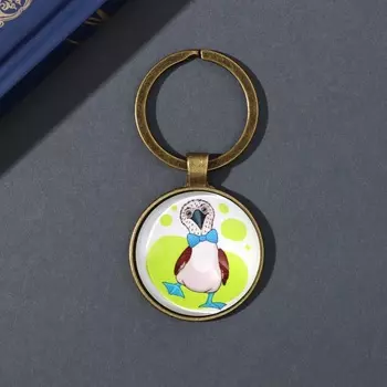 Брелок для ключей на кольце «Круг. Олуша», стекло, металл, d=3 см