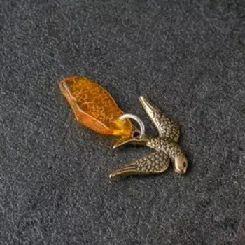 Брелок-талисман "Птица счастья", натуральный янтарь