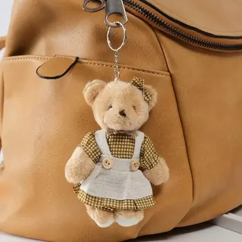 Брелок текстиль "Мишка в сарафане" 8,5х4х12,5 см