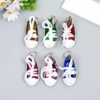 Брелок текстиль пайетки "Кедик" МИКС 3,4х7,3х4,5 см