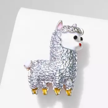 Брошь "Альпака", цветная в золоте