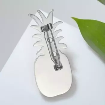 Брошь "Ананас" орнамент, цвет серебро