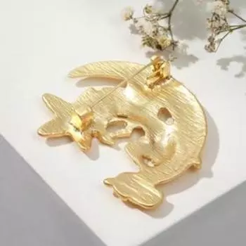 Брошь "Ангел-художник", цвет матовое золото