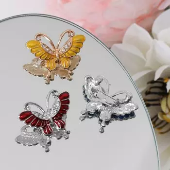 Брошь «Бабочка нарядная» мини, цвет МИКС (неделимая фасовка 12 шт., цена за шт.)