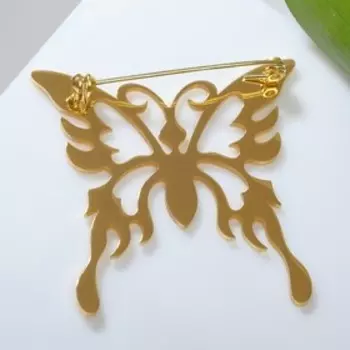 Брошь "Бабочка" орнамент, цвет золото