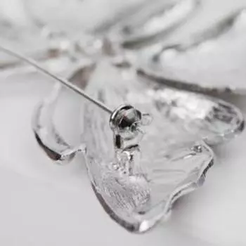 Брошь "Бабочка" с вкраплениями, цвет серебро