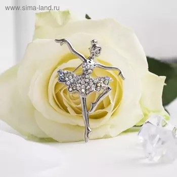 Брошь «Балерина» аллонже, радужная в серебре