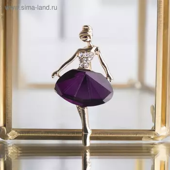 Брошь «Балерина», цвет фиолетовый в золоте