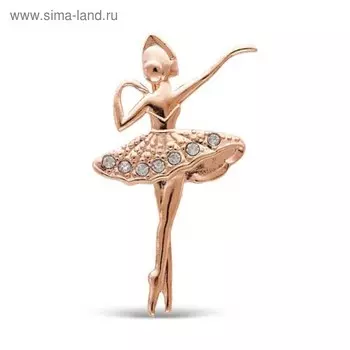 Брошь «Балеринка», розовое золочение