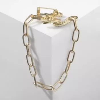 Брошь «Цепь» с крючками, цвет белый в золоте