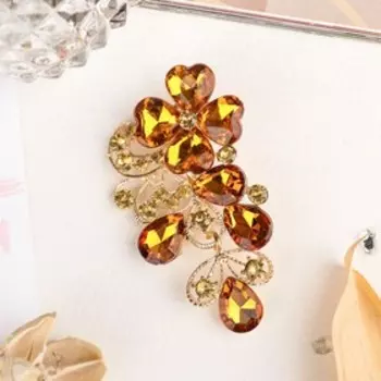 Брошь «Цветочная лоза», цвет золото