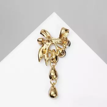 Брошь «Цветочная роса», цвет радужно-белый в золоте