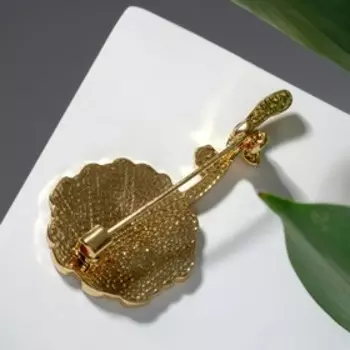 Брошь "Цветок" гортензия, цвет голубой в золоте