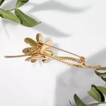 Брошь "Цветок" нежность, цвет белый в золоте