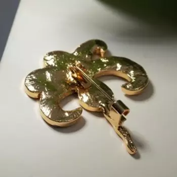 Брошь "Цветок" павлин, цвет фиолетовый в золоте