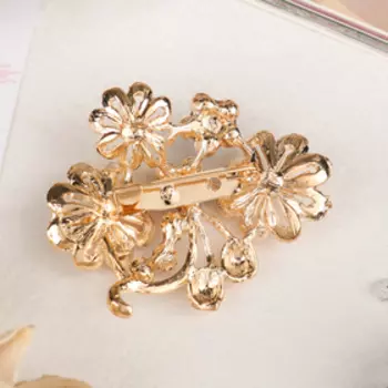 Брошь «Цветы» лютики, цвет фиолетовый в золоте