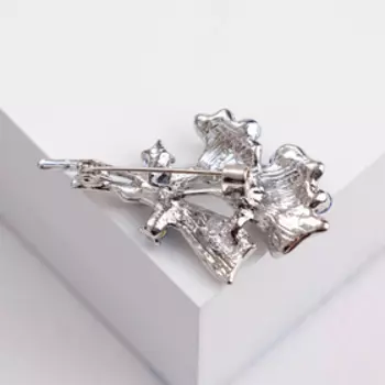 Брошь «Цветы» букет незабудок, цвет сине-голубой в серебре