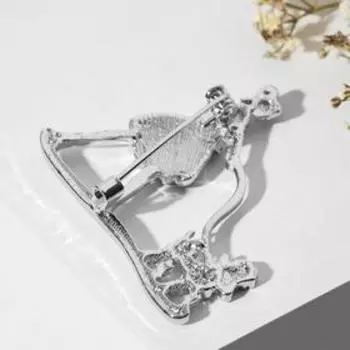 Брошь "Дама с собачкой", цвет розовый в серебре