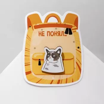 Брошь деревянная «Мем» не понял, цветная