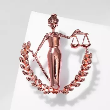 Брошь «Фемида» богиня правосудия, цвет медь