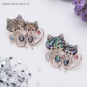 Брошь «Галиотис» кошечки, в розовом золоте