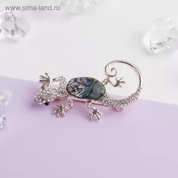 Брошь "Галиотис" ящерка, в розовом золоте