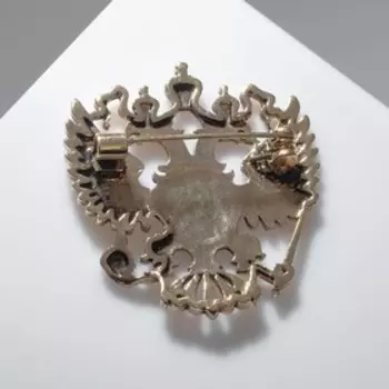 Брошь «Герб Российской Федерации», красная в золоте