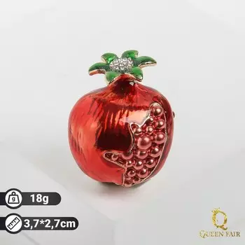 Брошь «Гранат», цвет красный в золоте