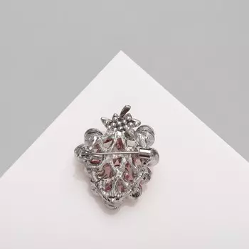 Брошь «Гроздь» винограда маленькая, цветная в серебре