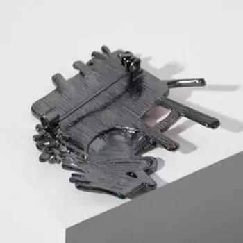 Брошь "Художник", цвет красно-зелёный в сером металле