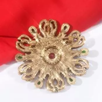 Брошь "Императрица" капли, цветная в чернёном золоте