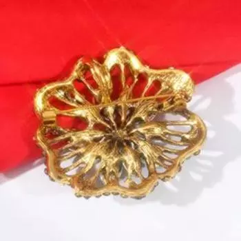 Брошь "Императрица" вспышка, цвет изумрудный в чернёном золоте