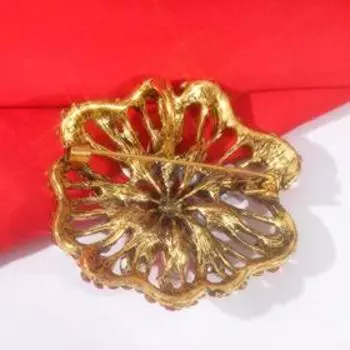 Брошь "Императрица" вспышка, цвет красный в чернёном золоте