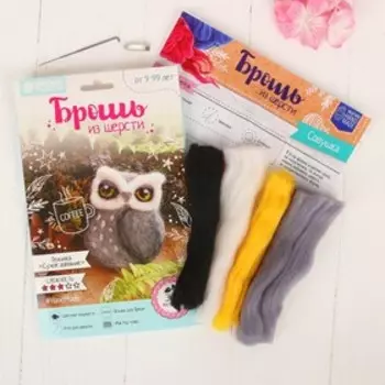 Валяние из шерсти. Брошь «Сова», набор для творчества