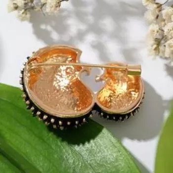 Брошь "Ёжики" мини, цвет золота