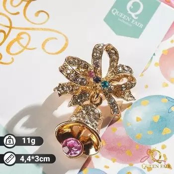 Брошь «Колокольчик», цветная в золоте