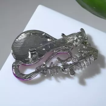 Брошь «Котик» сытый, цветная в серебре