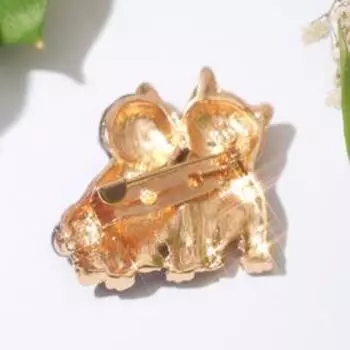 Брошь "Котики" ласковые, цветная в золоте