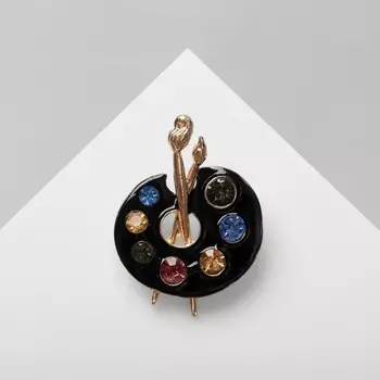 Брошь «Краски» палитра, цветная в золоте