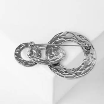 Брошь крупная "Цепь", цвет серебро