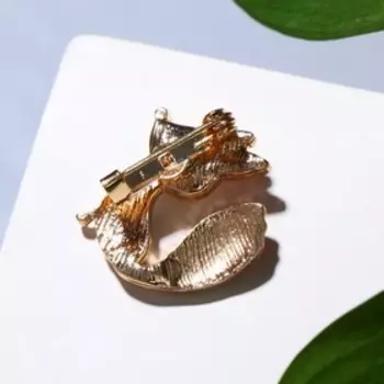 Брошь "Лиса", цветной в золоте