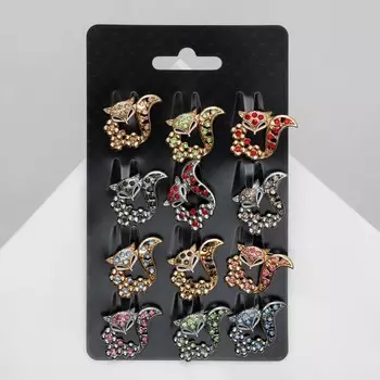 Брошь «Лиса» в цветах, МИКС