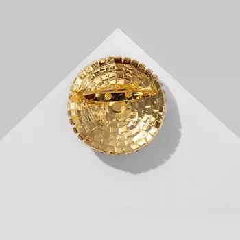 Брошь "Мандала", цветная в матовом золоте