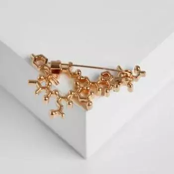 Брошь "Молекула", цвет золото