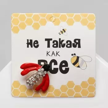 Брошь «Мушка», цветная в золоте